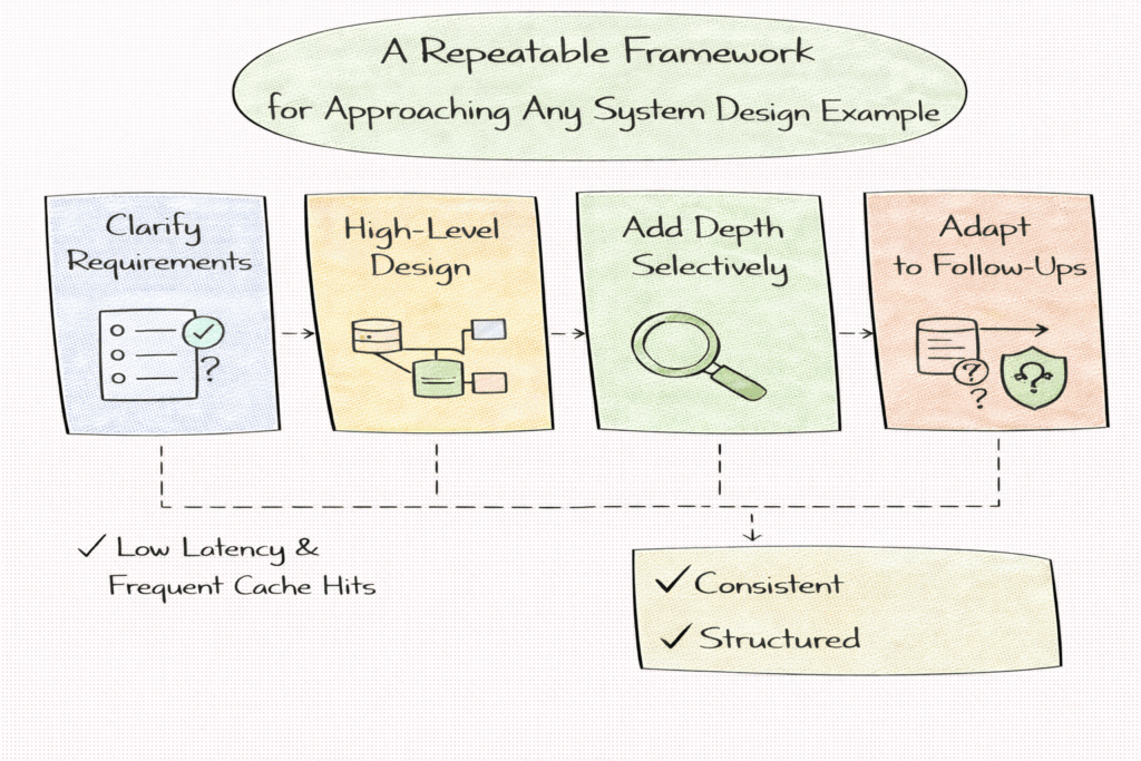 a repeatable framework for approaching any system design example