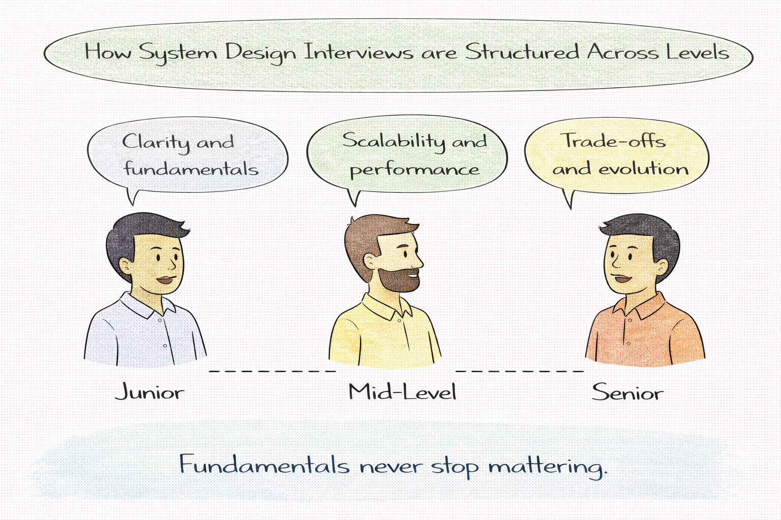 How System Design interviews are structured across levels