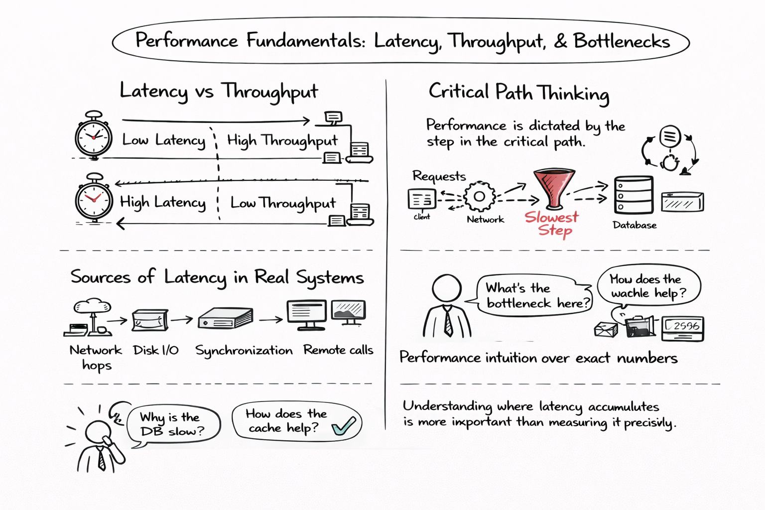 Performance fundamentals: latency, throughput, and bottlenecks