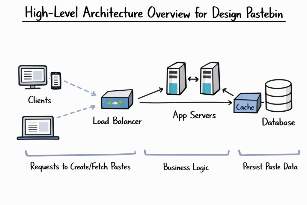 high level architecture overview for design pastebin